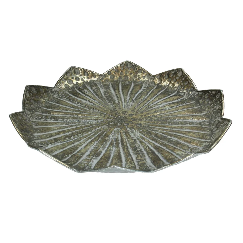Plate leaf Silver 7x37x38cm