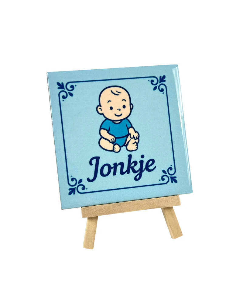 Tegeltje Jonkje 10,5x10,5x0,5cm keramiek
