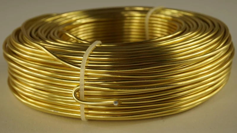 Aluminiumdraad goud 2mm 60mtr 500gr