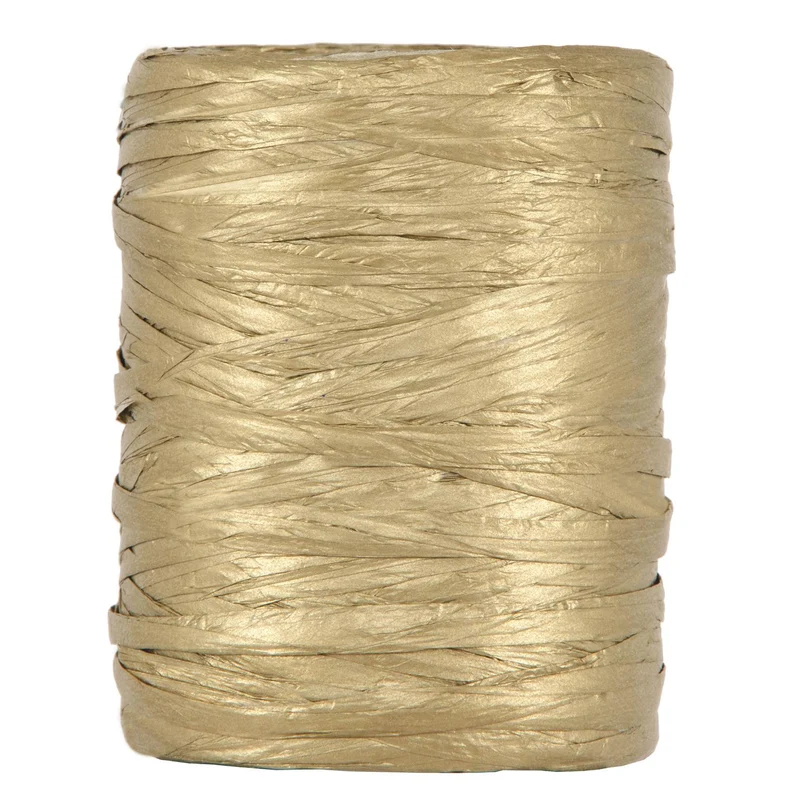 PAPIER RAFFIA 5-8MM 100MTR GOLD