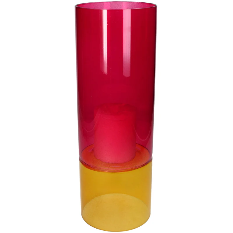Vase Glass Multi 12x12x35cm