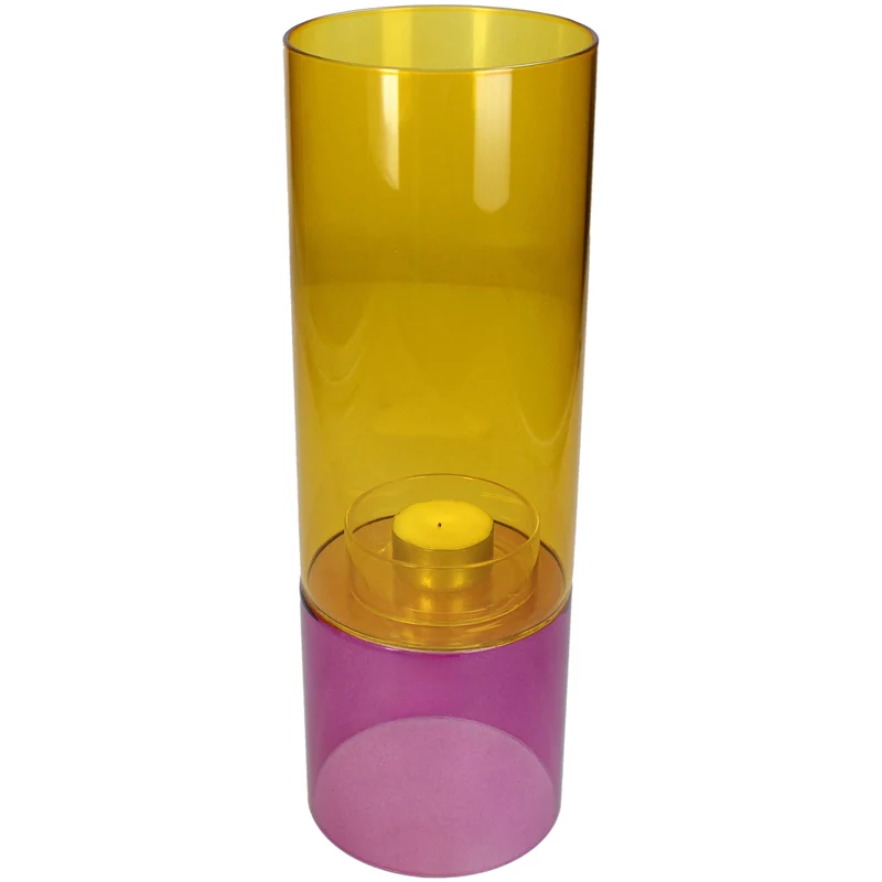 Candle Holder Glass Multi 10x10x30cm