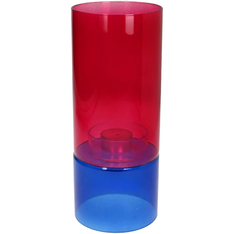 Candle Holder Glass Multi 10x10x25cm