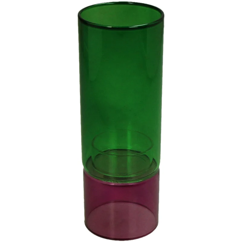 Candle Holder Glass Multi 6x6x17cm