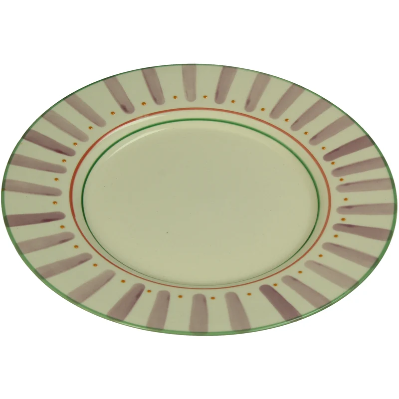 Plate Stripes Stoneware Multi 28x28x3cm