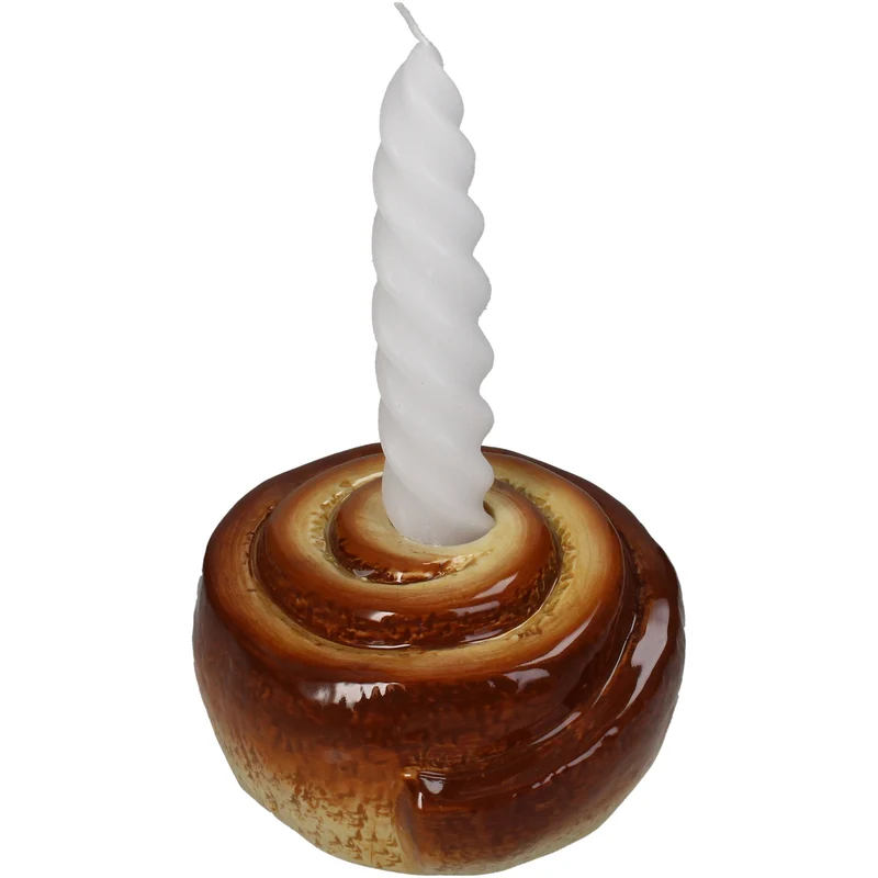 Candle Stick Cinnamon Roll Dolomite Brown 11.2x10.9x6.3cm