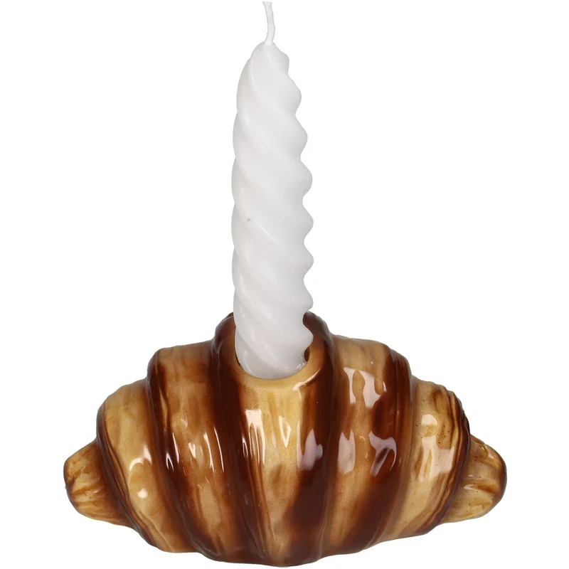 Candle Stick Croissant Dolomite Brown 14.4x8.5x6.4cm