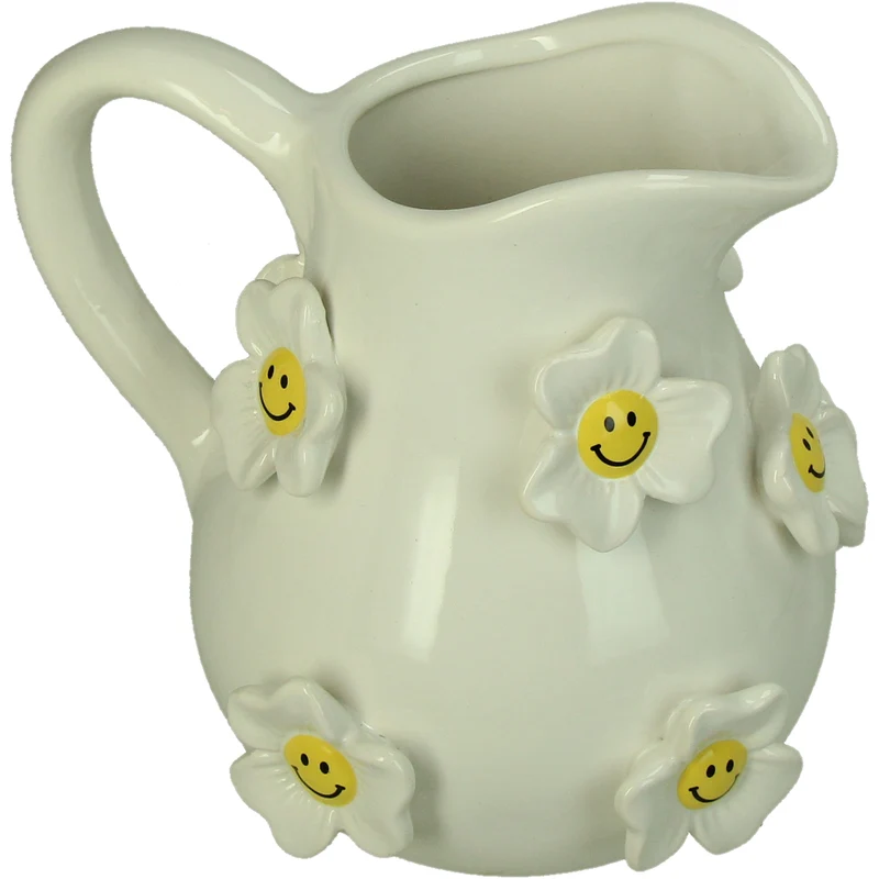 Vase Flower Smiley Dolomite White 18.1x18.1x18.9cm