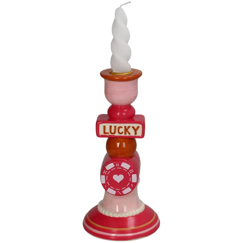 Candle Stick Lucky Dolomite Multi 10x10x20.3cm