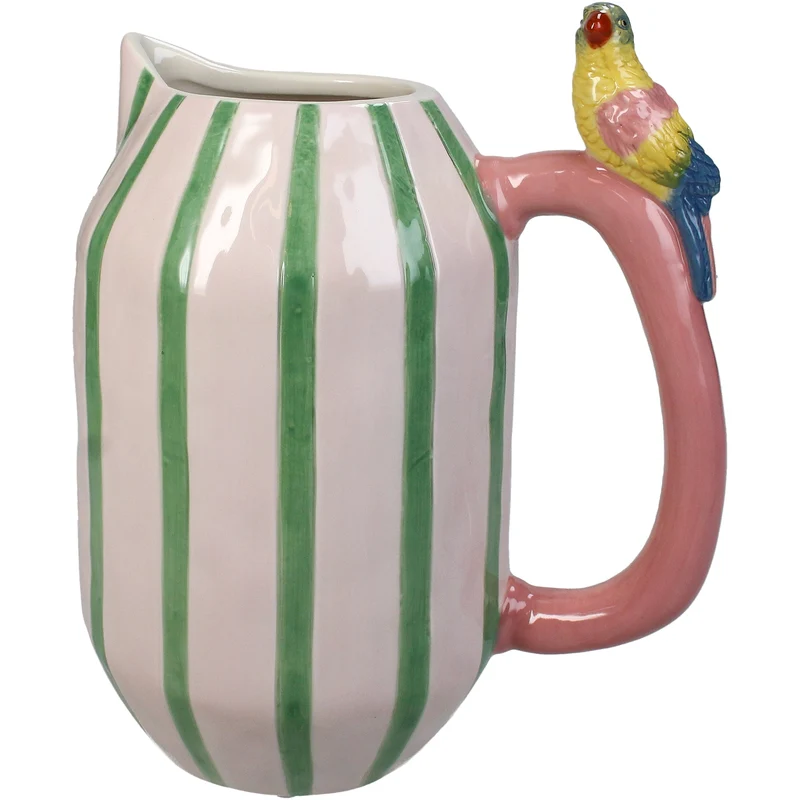 Vase Parrot Stoneware Multi 18.5x12.5x22cm