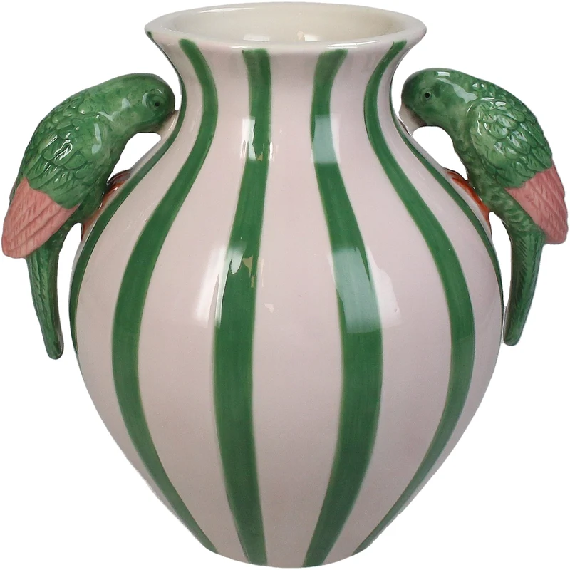 Vase Bird Stoneware Multi 19.4x14.9x18.4cm