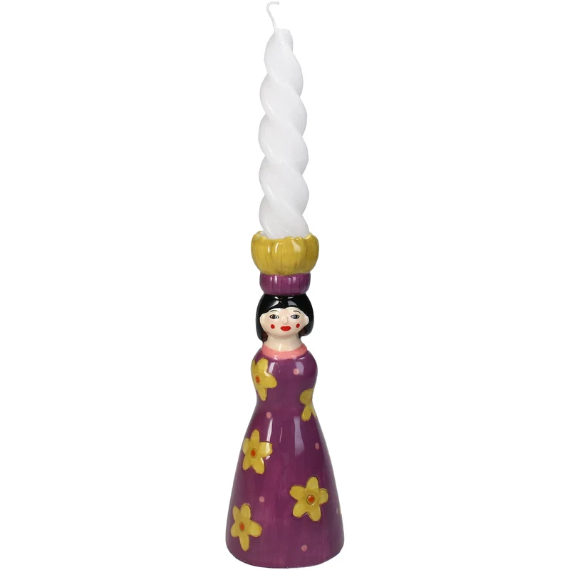 Candle Stick Flower Girl Dolomite Multi 6.2x6.3x17.9cm