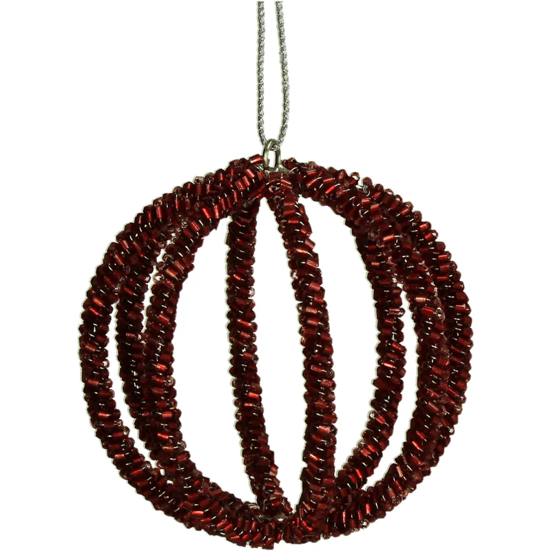 Ornament Spiral Metal Red 8cm