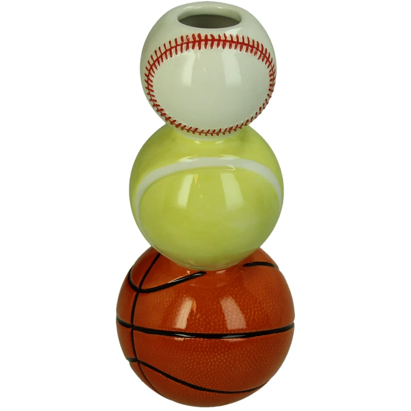 Vase Sport Balls Dolomite Multi 9.5x9.5x20.8cm