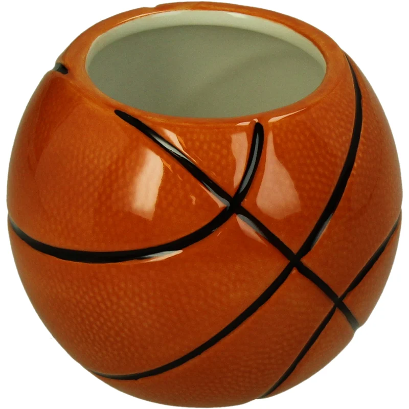 Vase Basketball Dolomite Orange 11x11x9cm