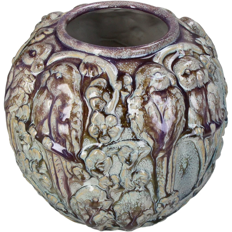 Vase Birds Stoneware Multi 22x22x19.5cm