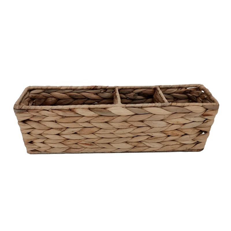 Storage Bakset Water hyacintl w/Divider 40x10x12cm Natural