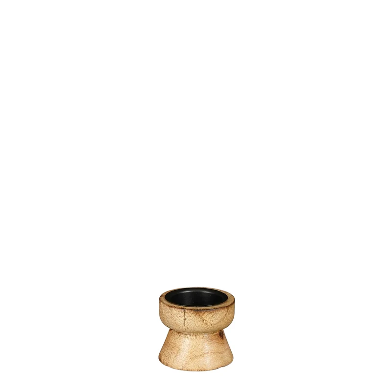 Woody candleholder brown FSC 100% - h5xd6cm