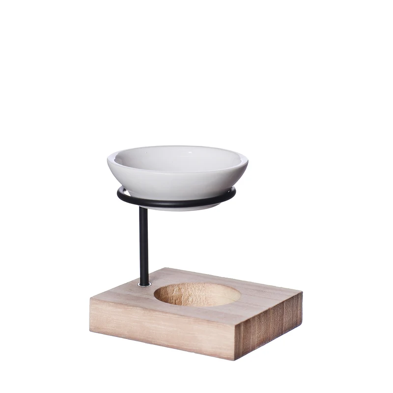 Geurbrander Etna hout met keramiek 9.5x8x10cm