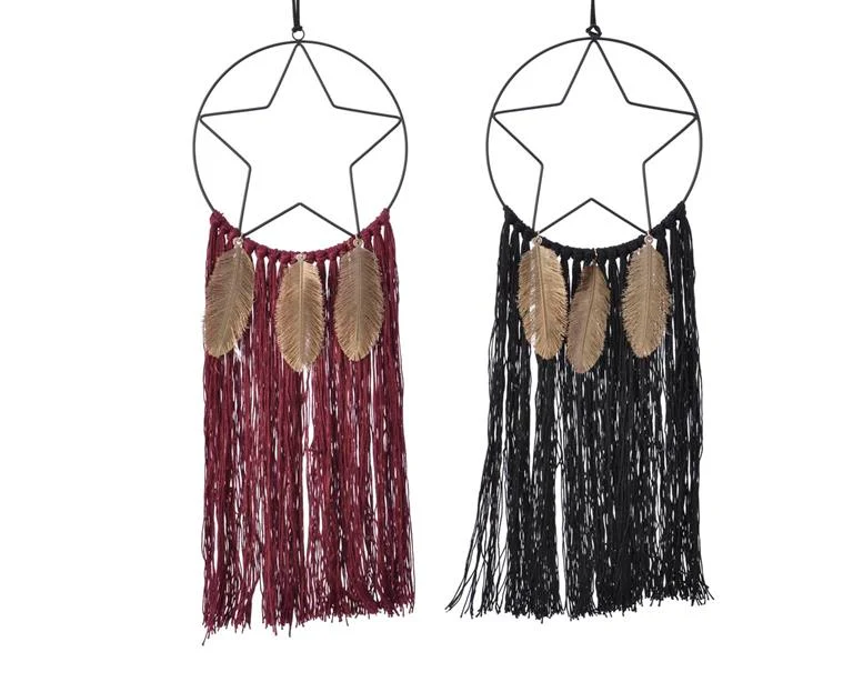 iron star ring w tassel 2clas assorted dia19x48cm