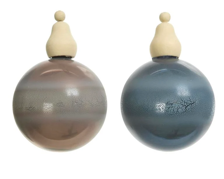 Wbox a 3 gl bauble w crackle 2col ass assorted dia8cm