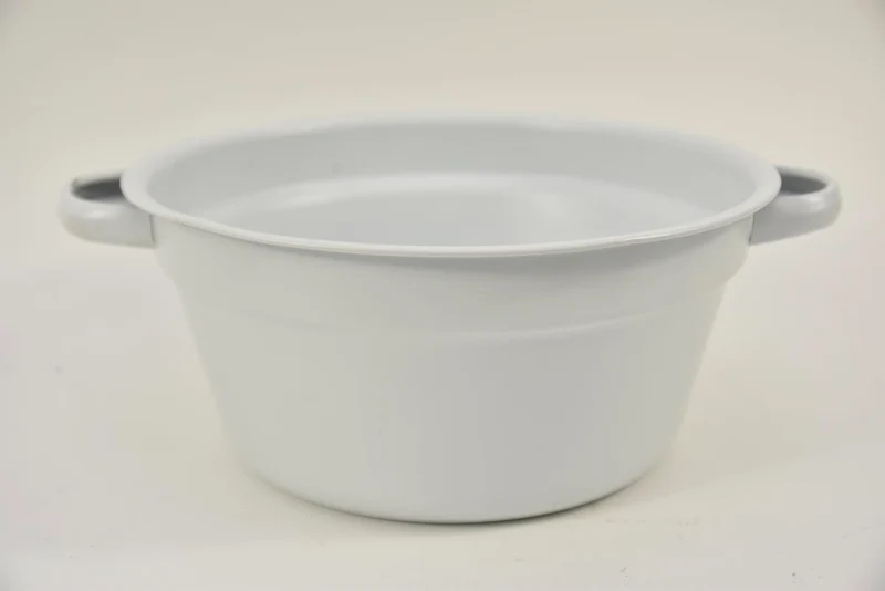 Zinken teil met handvaten matwit D22,5 H11cm