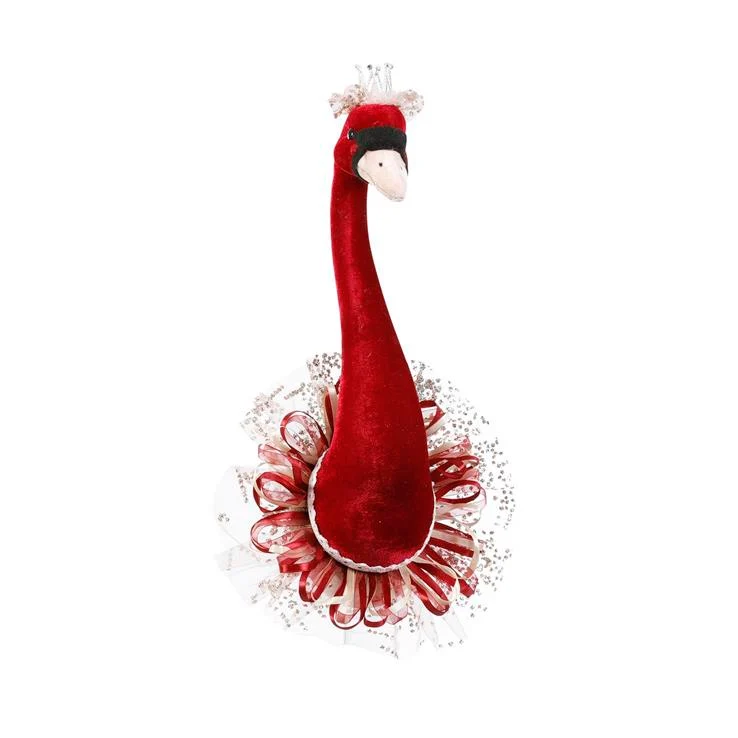 Muurhanger zwaan d.rood - l28xb17xh57cm