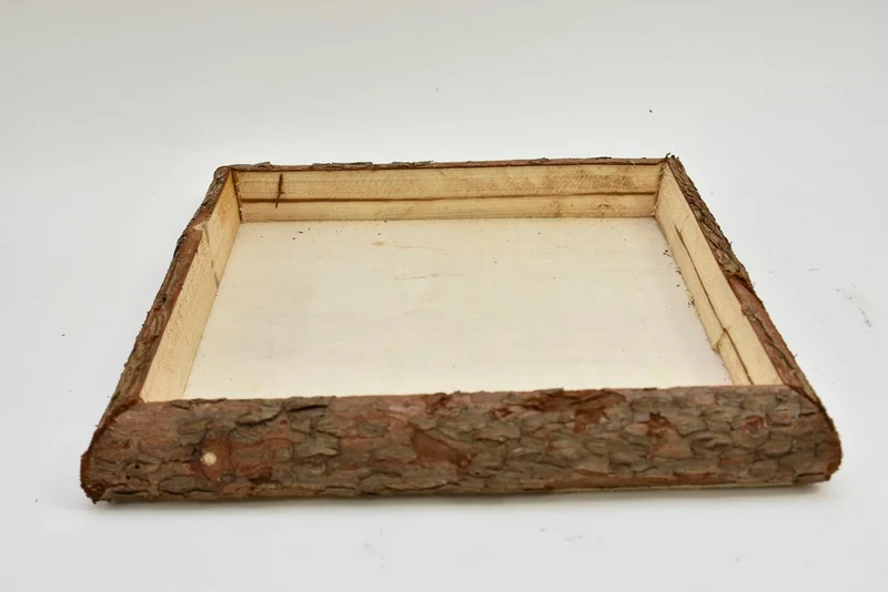 Bark tray 30x30x4cm Natural-wash
