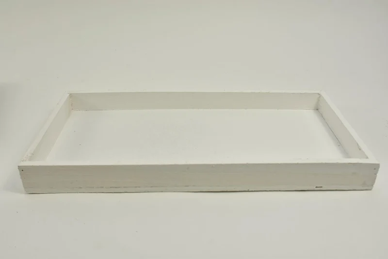 Houten tray rechthoek white-wash 40x20x4cm