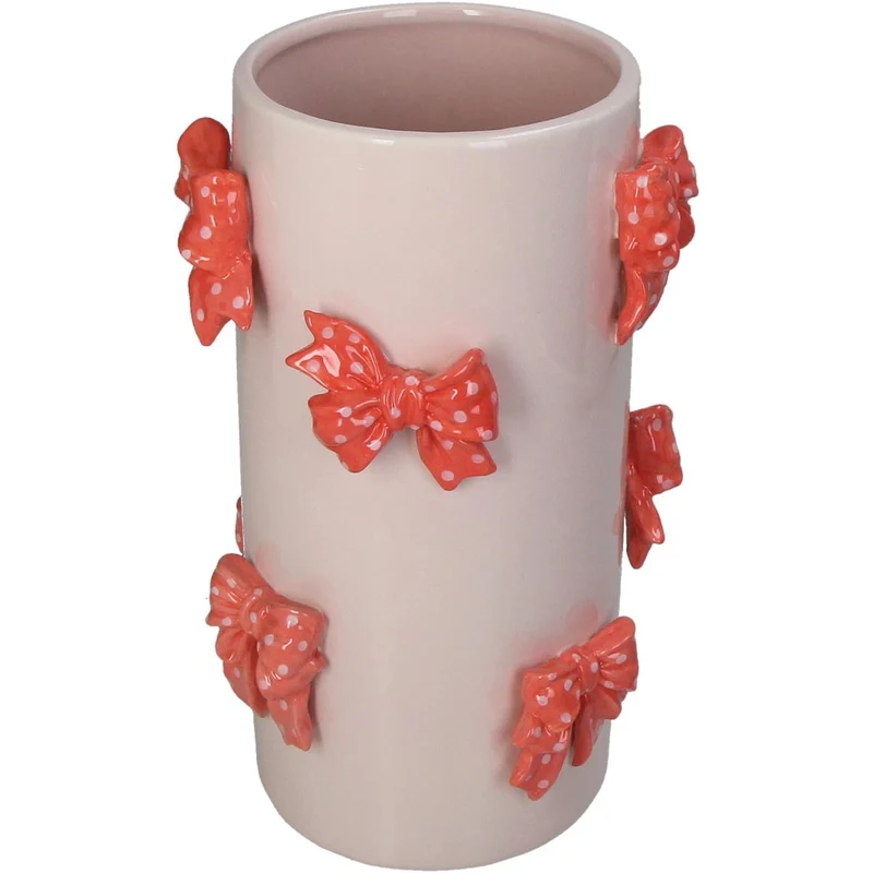 Vase Bow Dolomite Pink 16.8x16.8x26cm