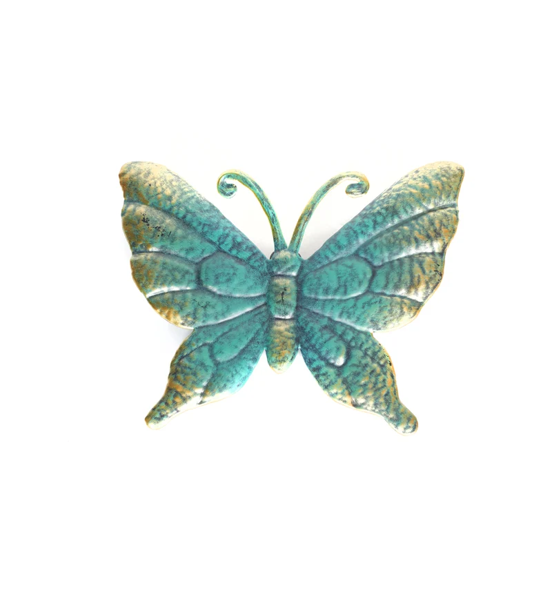METALEN VLINDER BRONS 22X19CM WANDDECO