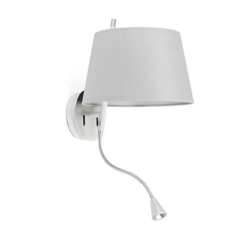 Schirm-Wandleuchte mit LED-Lesearm TANGO Grau