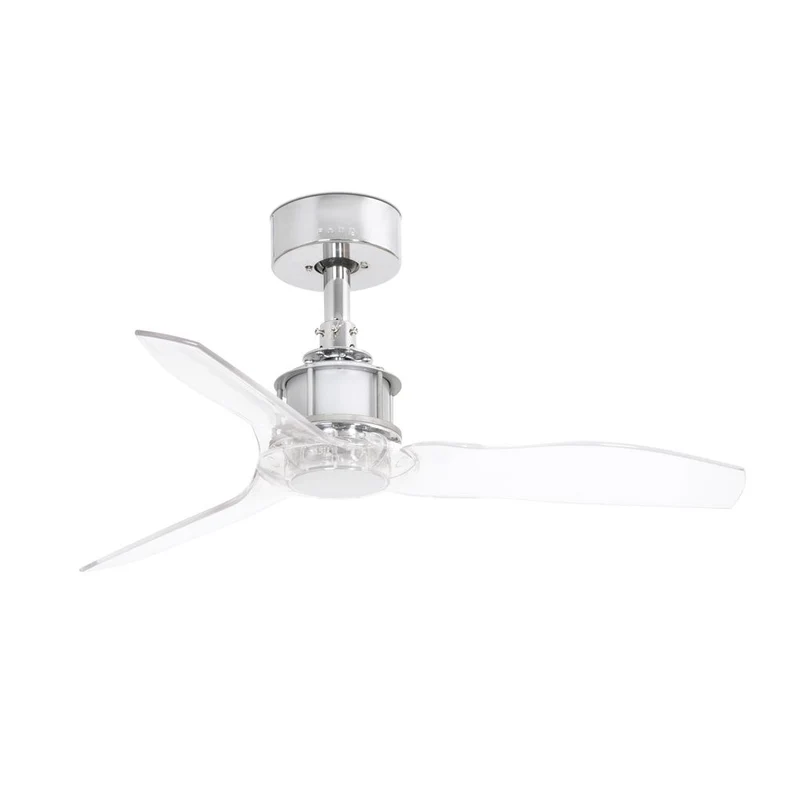 Deckenventilator JUST FAN XS Ø 91cm Flügel Chrom, Transparent