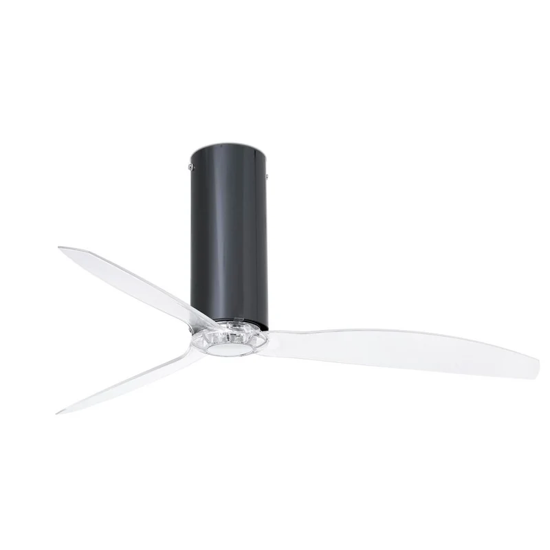 Deckenventilator TUBE FAN Schwarz-Glänzend, Transparent