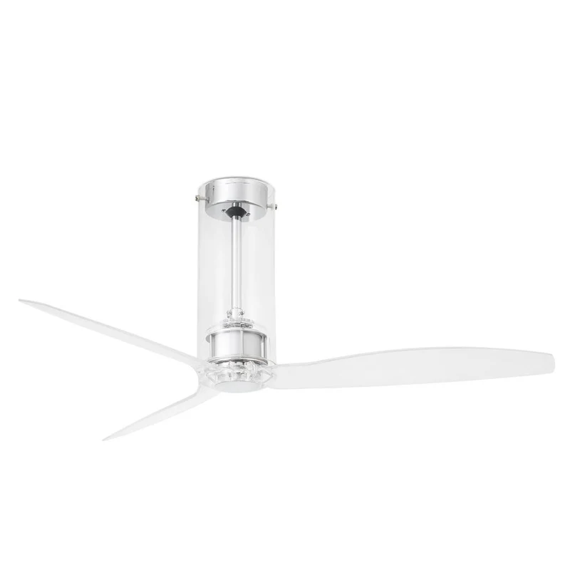Deckenventilator TUBE FAN Chrom, Transparent