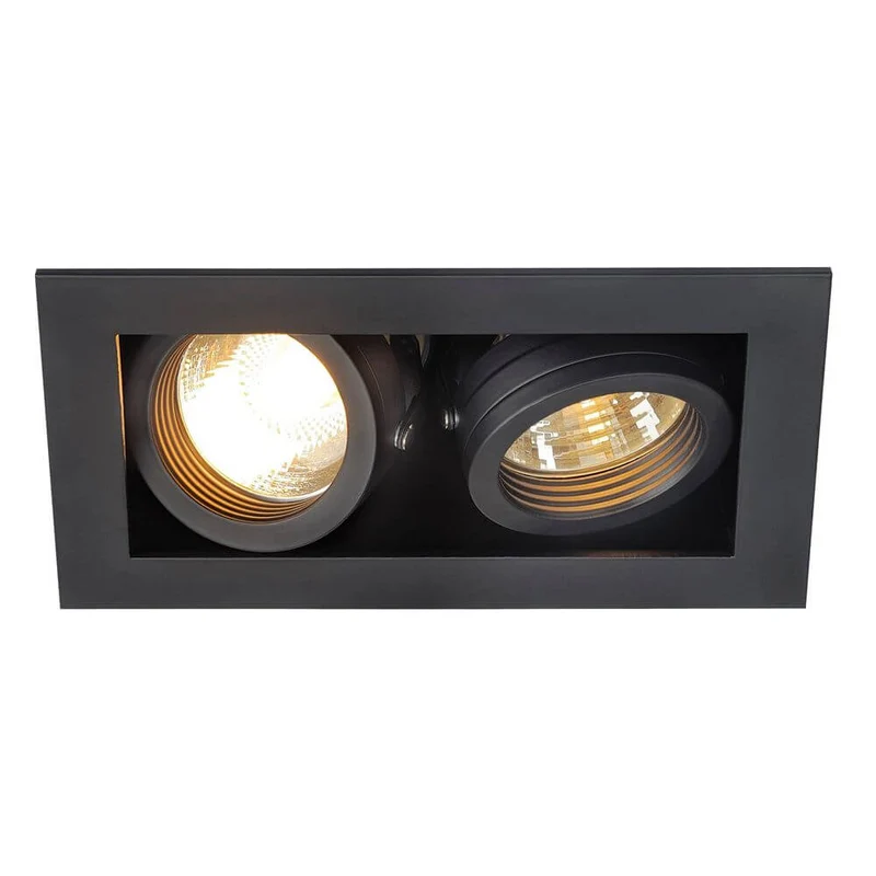 Kadux 2 GU10 Downlight eckig Schwarz max. 2x50W