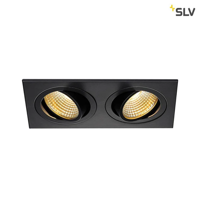 New Tria 2 DL Square Set Schwarz 2x6W 38° 2700K