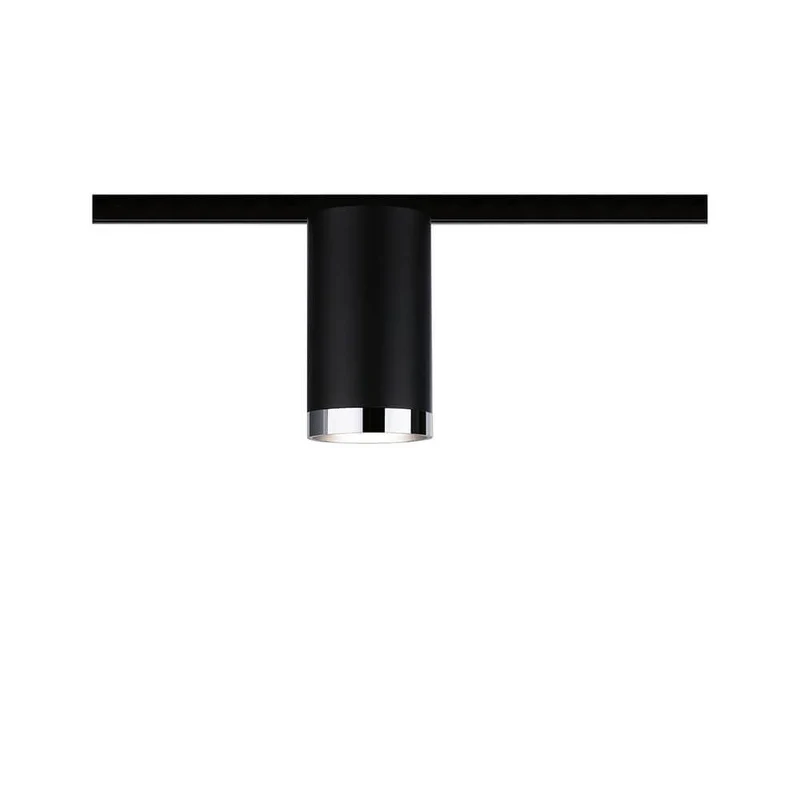 U-Rail Schienenspot Tube Einzelspot Schwarz-Matt, Chrom
