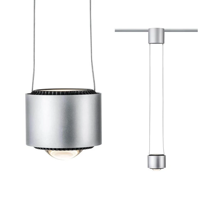 U-Rail LED Pendelleuchte Aldan Chrom-Matt Schwarz