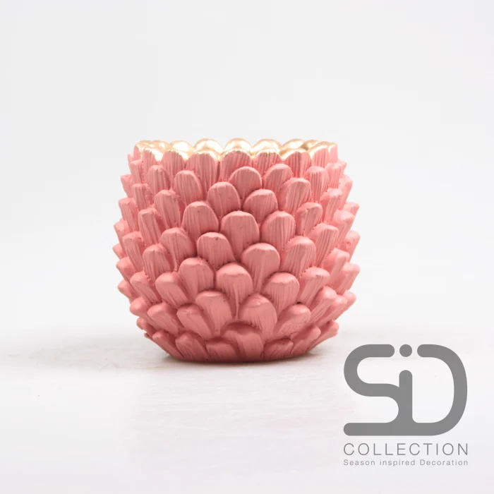 BLOEMPOT DENNENAPPEL CEMENT 16X16X14 CM OUDROZE