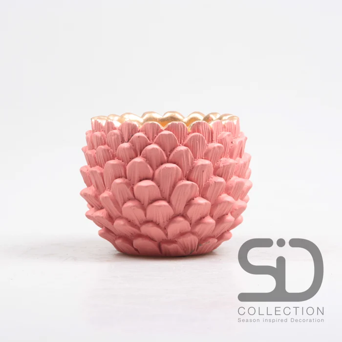 BLOEMPOT DENNENAPPEL CEMENT 14X14X11 CM OUDROZE