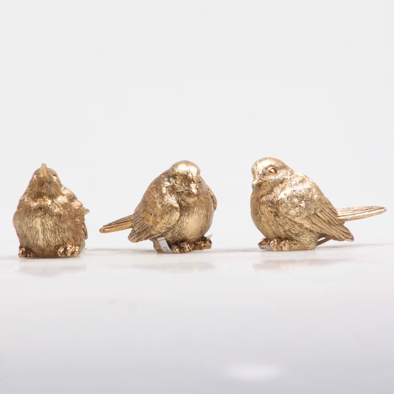 VOGEL 3 ASS M 8X3.5X5 CM GOUD
