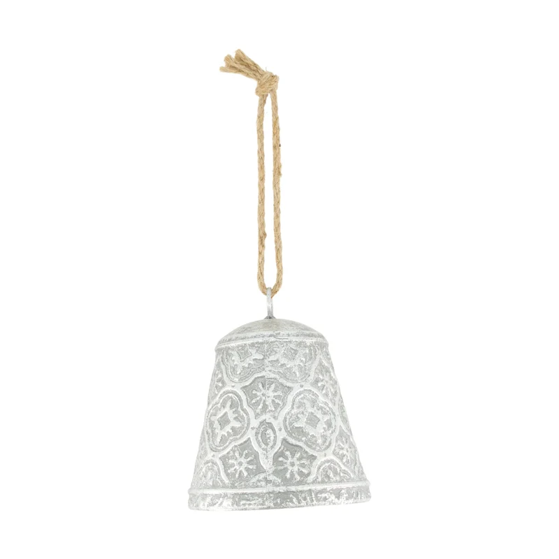 Bell metal with hanger 14x14x17cm Silver