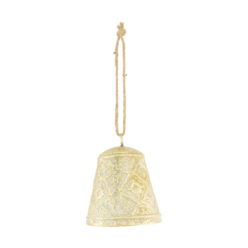 Bell metal with hanger 14x14x17cm Gold