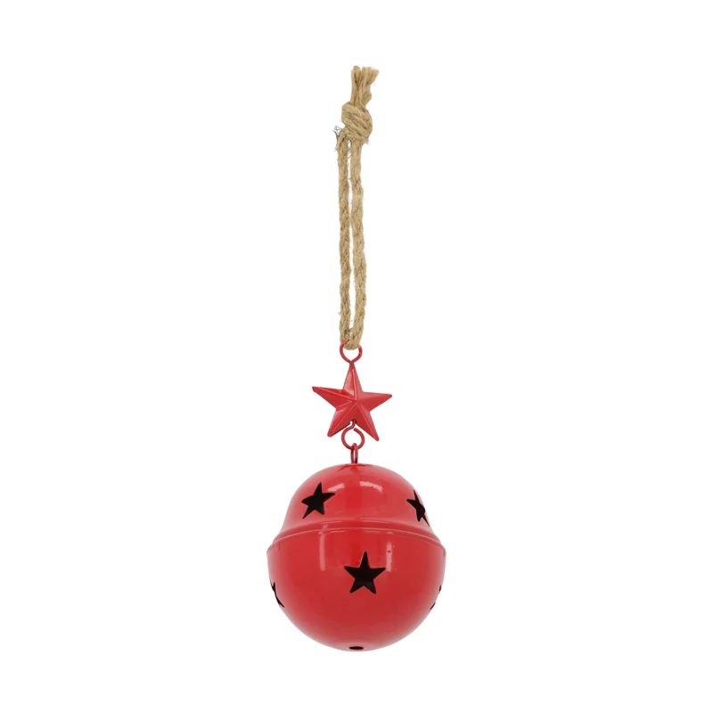 Bell metal with hanger 10x10x18cm Red
