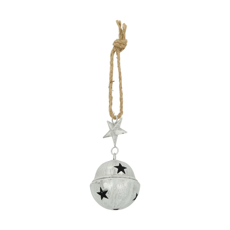 Bell metal with hanger 8x8x16cm Silver