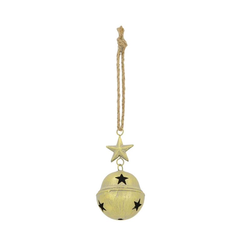 Bell metal with hanger 8x8x16cm Gold