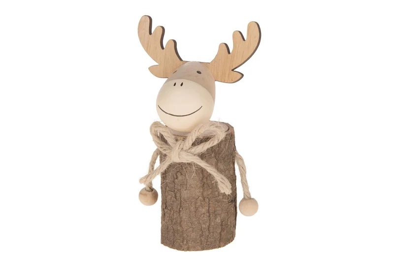 Wooden moose 8.7x5.5x16cm Natural