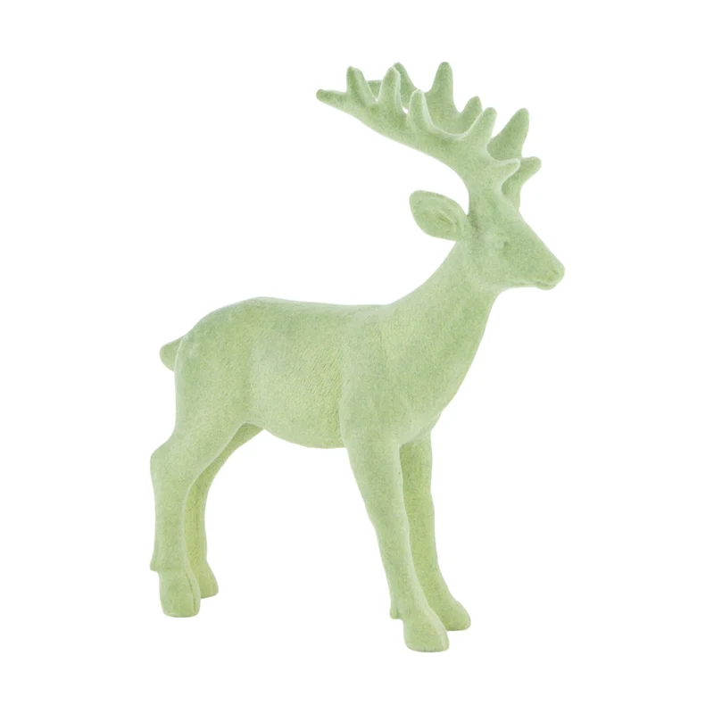 Figurine reindeer polyresin 15x4x18cm Green