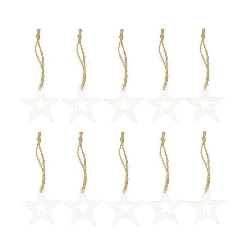 Bundle star poplar wood 7x0.8x7cm 10pc FSC 100% White